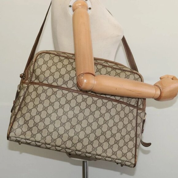 GUCCI GG Supreme Shoulder Bag PVC Beige Auth 133313 - Picture 3 of 16